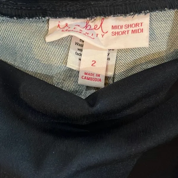 ISABEL MATERNITY Jean Shorts Size 2/26 Crossover Panel - Light Wash - Image 3