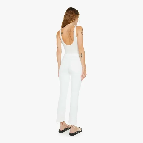 Mother Denim The Insider Crop Step Fray Jeans Fairest of Them All White Size 29 - Image 2