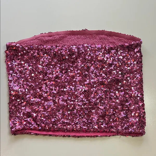Free People Fuchsia Sequin Strapless Tube Top - Image 12