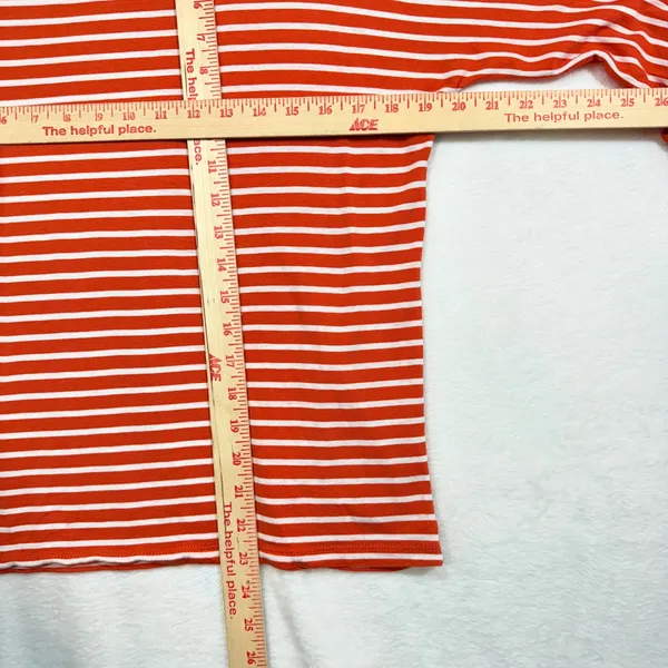Lauren Ralph Lauren‎ M Orange Striped Top Boatneck Knit Nautical Preppy Coastal - Image 5