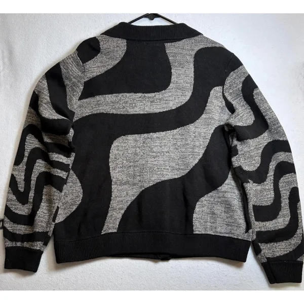 Wicked Universal Studios Hot Topic Shiz University Cardigan Sweater Black Grey 1 - Image 3