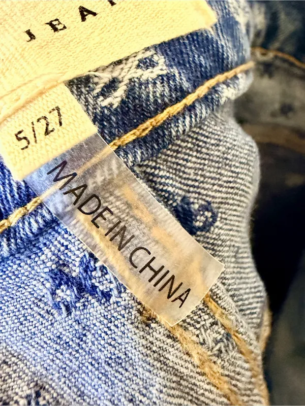 Risen Jeans 5/27 Wide Leg Blue Denim White Bow Embroidery NWT - Image 11