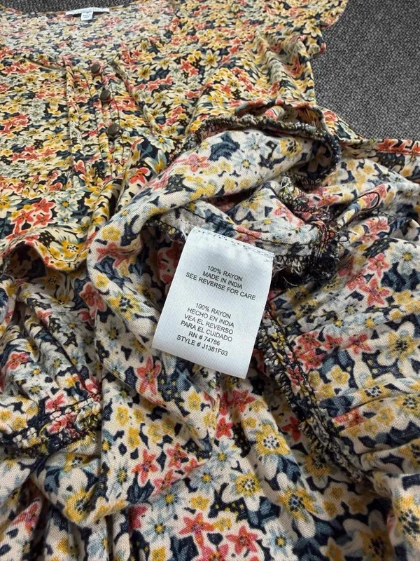 Floral Tiered Boho Mini Dress Size Small - Image 5