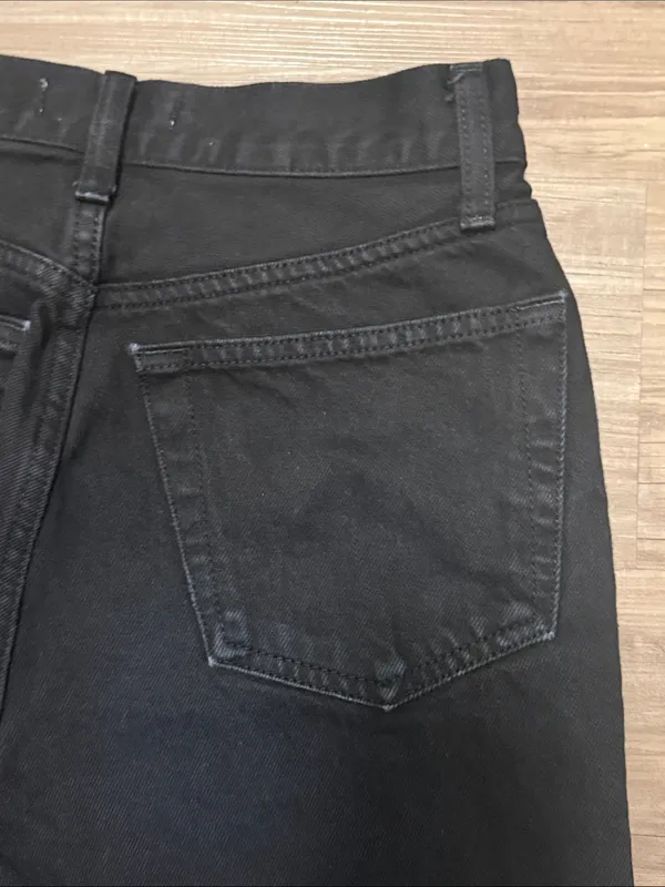 RE/DONE Originals 70s High Rise Stove Pipe Jeans 25 Fits 26x25 Black $265 - Image 6