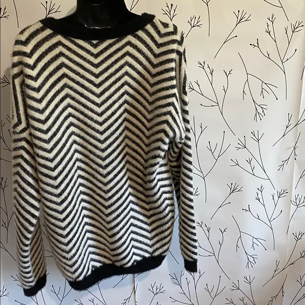 Cyrus Black and White Chevron Sweater - Image 2