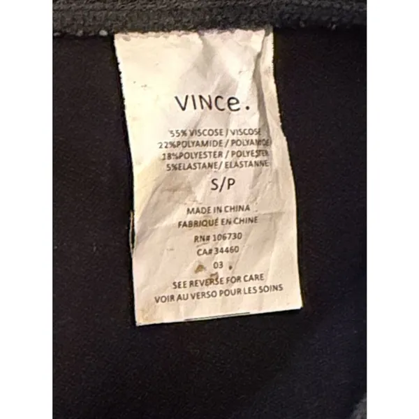 Vince Dark Gray Textured Pull-On Dressy Leggings NWT Size S/P 28.5” Inseam - Image 5