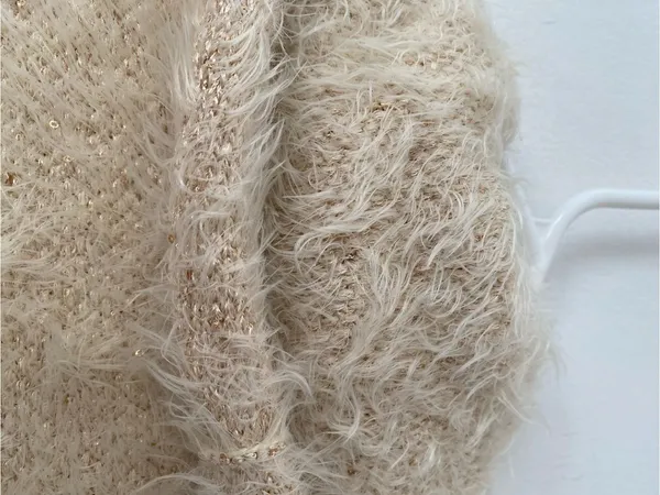 Free People Mina Plush Open-Front Ivory Fuzzy Jacket Tie Closure size small - Image 7