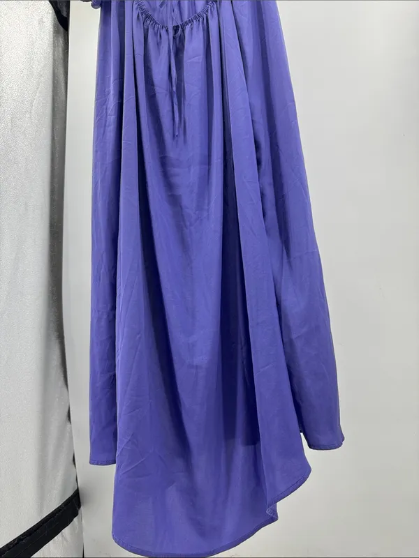 GAP open back blouson Midi Dress in Violet L silky wedding guest event party - Image 7