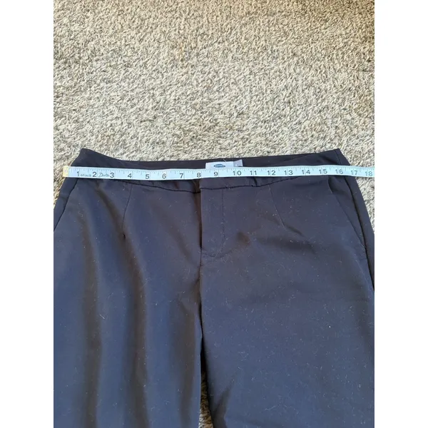 Old Navy Women's Black Solid Twill Dress Pants Slim Skinny Stretch Pockets Mid - Image 5