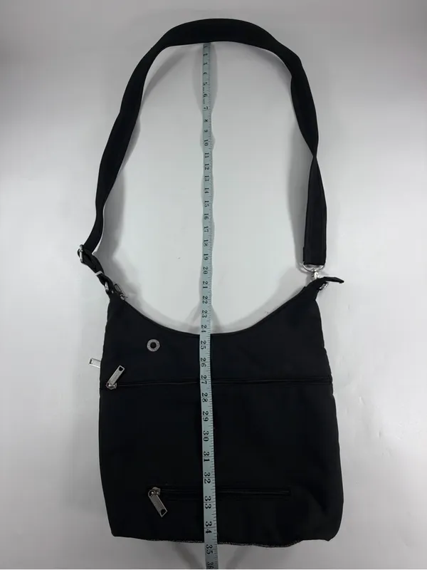 Baggallini Convertible Hobo Crossbody Bag Black Gray Travel RFID Wristlet‎ Purse - Image 8