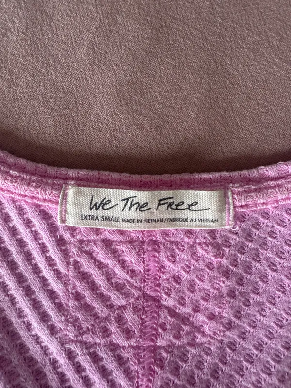 Free People Pink Waffle Knit Top - Image 2