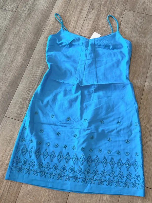 Rampage Turquoise Blue Embroidered Slip Dress - Image 2