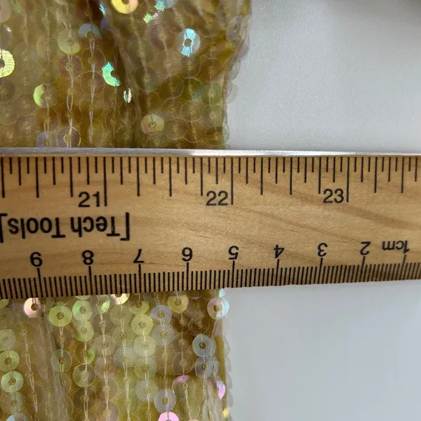 Pilcro‎ Anthropologie Gold Sequin Boxy Oversized Short Sleeve Top Medium Womens - Image 8