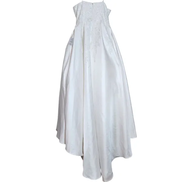 Lulus White Strapless Wedding Dress with Beaded Embroidery NWT Size 12 - Image 4