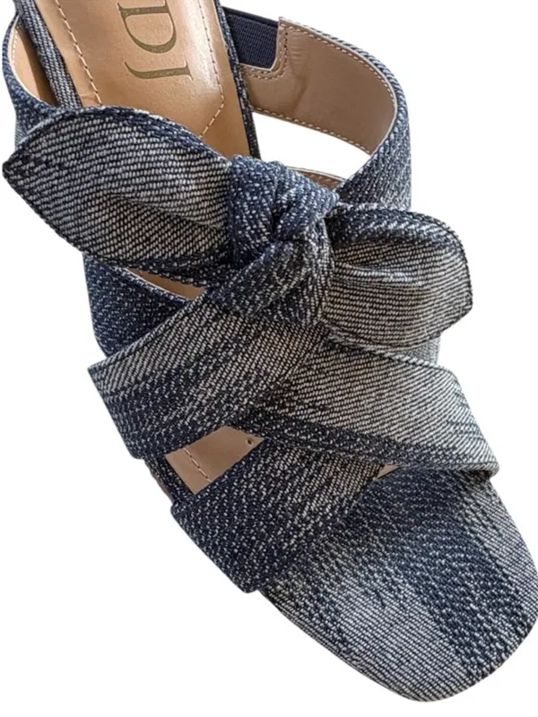 NWOT NYDJ Loreri Denim Heeled Sandals Size 5.5 - Image 5