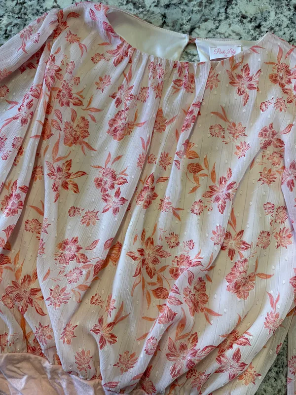 Pink Lily Pink Floral Bodysuit - Image 3