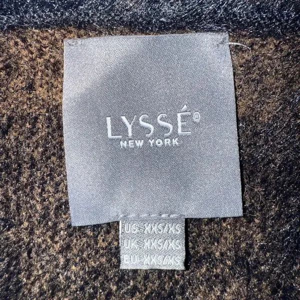 Lysse Alice Fringe Cardigan Sweater Coat Brown Black Buffalo Check $198 XXS XS S - Image 7