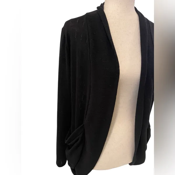 Vintage y2k wet seal black lace cardigan Whimsigoth Fairygrunge Med Large USA - Image 4