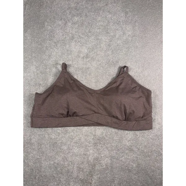 Torrid Lightly Lined Smooth Cross Front Bralette Size 3 Brown - Image 2