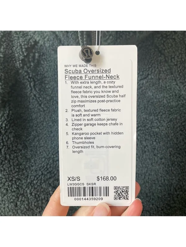 Lululemon Scuba Oversized Fleece Funnel Neck Smocked Spruce XS / Small Cozy - Image 6