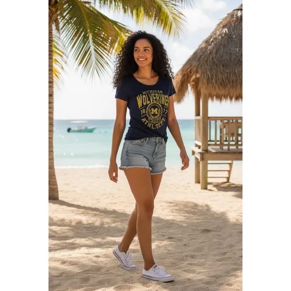 Rivalry Threads Michigan Wolverines Navy Blue Graphic T-Shirt Womens Large 11/13 - Image 6