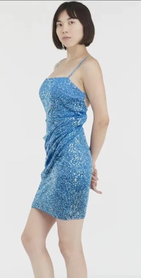 Dillard's blue sparkly homecoming dress - Image 2