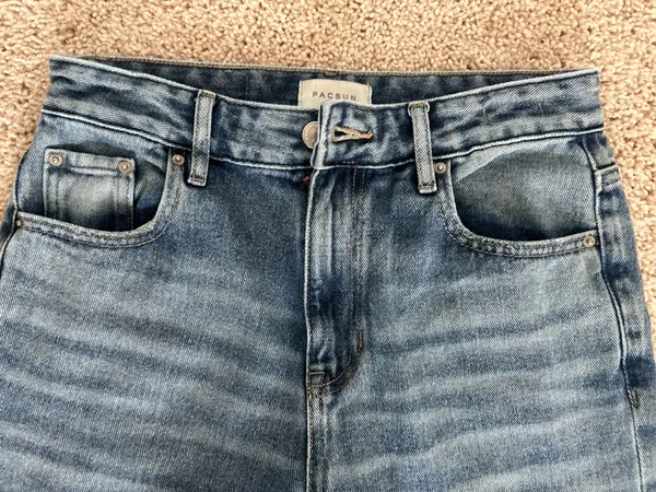 Pacsun Madison High Waisted Girlfriend Jeans Medium Indigo - Image 2
