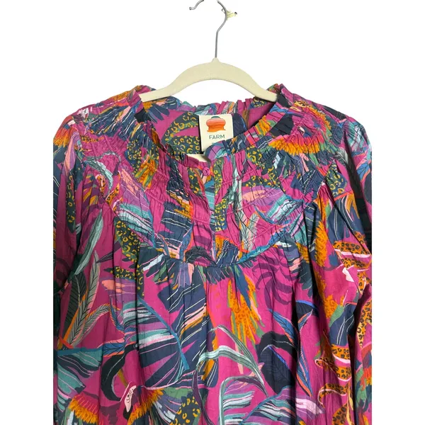 Farm Rio Rainbow Macaws Mini Dress Women's Sz. M - Image 4