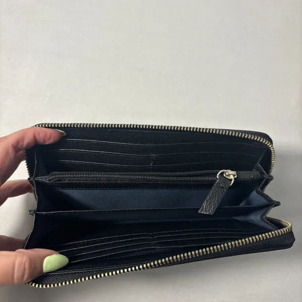 Cole Haan Purse &‎ Wallet Woven Straw Black Faux Leather Shoulder Floral Accents - Image 12