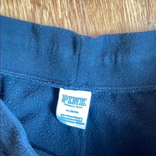 PINK Victoria's Secret Black Sweatpants with Adjustable Drawstring - Image 3