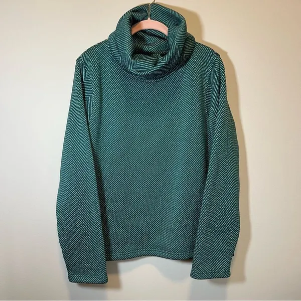J. Crew Women’s Long Sleeve Funnel Neck Pullover Sweater Green XL‎ - Image 2