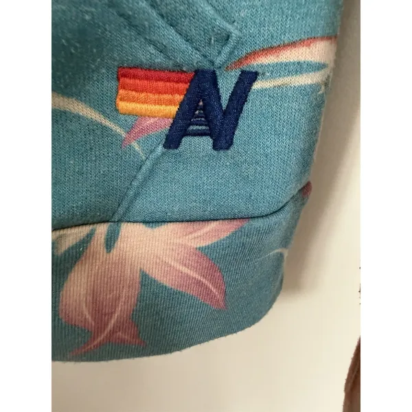 Aviator Nation Kauai Palm Zip Up Hoodie Blue Size Medium - Image 7