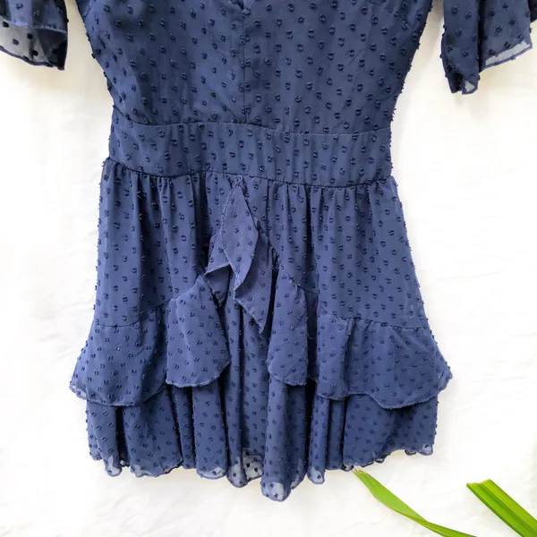 Showpo | NAVY KNOW WHAT YOU WANT DRESS SWISS DOTS RUFFLE SKIRT MINI SIZE 0 - Image 8