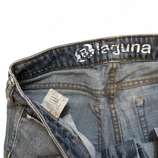 Y2K Bullhead Laguna Jeans Size 1 Short Low Rise Flare Bootcut Medium Wash - Image 2