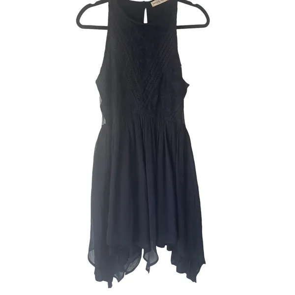 Abercrombie & Fitch Women Medium Blue‎ Lace Chiffon Fairy Grunge Mini Dress - Image 2