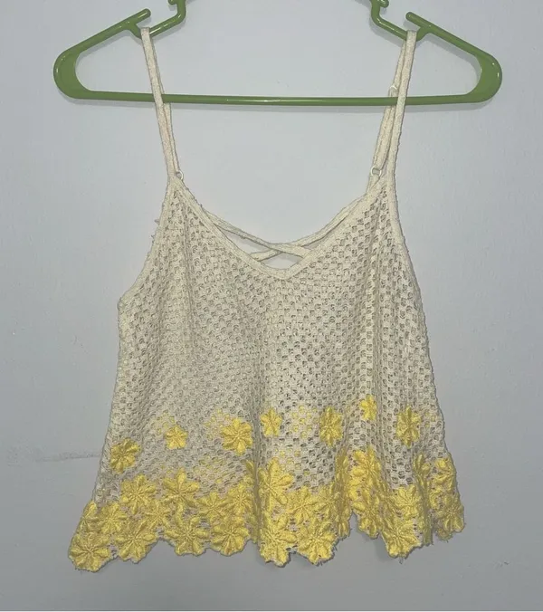 Free People Boho Floral Crochet Top - Image 3