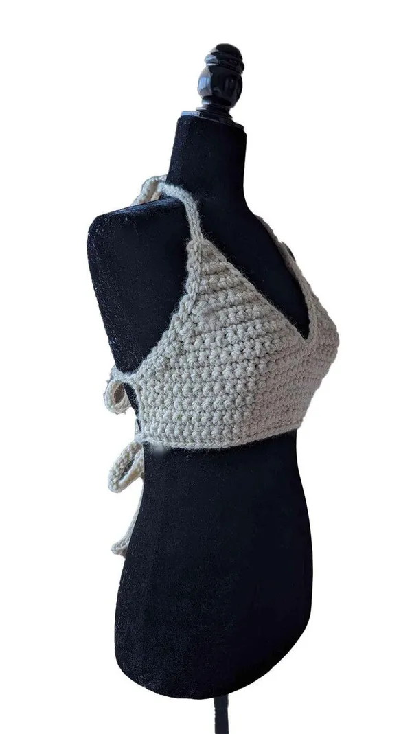 Handmade Sexy Bowpeep Crochet Crop Top - Image 4