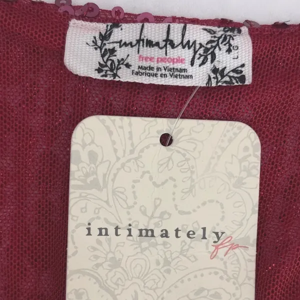Intimately Free People Red Sequin Mini Slip Dress Square Neck Sz L OB1533256 NWT - Image 2