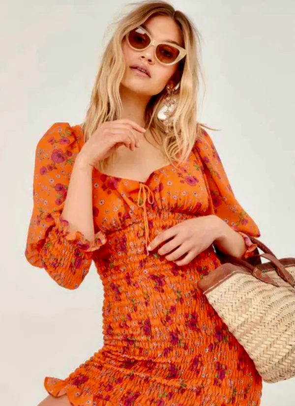 For Love and Lemons Peony Mini Dress (L) - Image 3