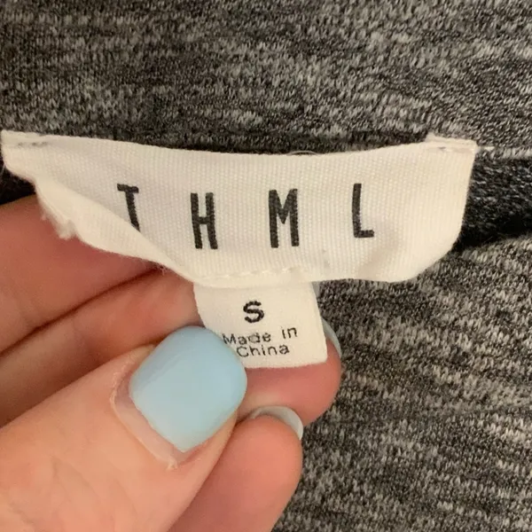 THML Grey flutter‎ sleeve top - Image 2