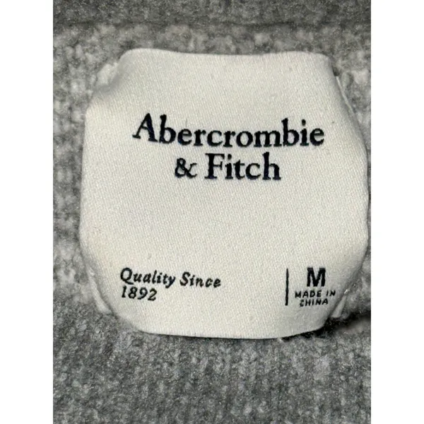 Abercrombie & Fitch Gray White Wool Houndstooth Long Sleeve Crew Sweater Size M - Image 3