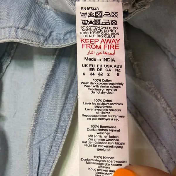 NWT Nasty Gal Chambray Halterneck Top Light‎ Wash Tie Back Size 2 - Image 6