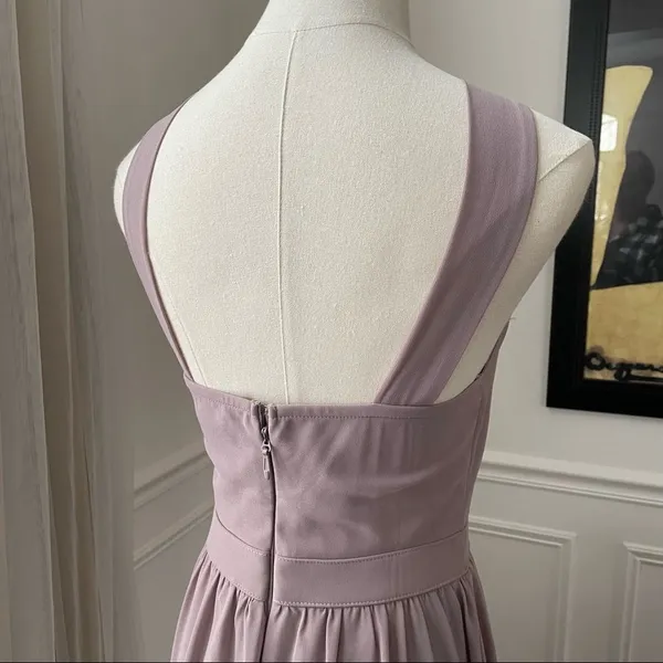 LuLu’s Air of Romance Dusty Lavendar Taupe Maxi Dress S - Image 4