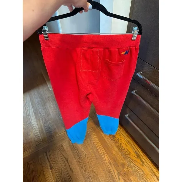 Aviator Nation Glider Joggers in a red and blue colorblock design xL - Image 3