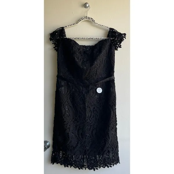 NWT Tall Sz 12 Chi Chi London Black Lace LBD Dress Whimsigoth Dark Romance $95 - Image 3