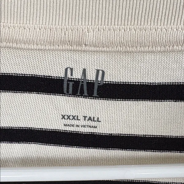 NWT GAP Striped Heavy Weight Tee Black Ivory Size 3X - Image 3