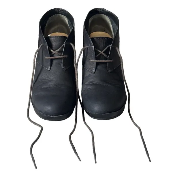 Cole Haan x Air Wedge Ankle Boots Black Leather Lace Up Chukka Womens 8B Indie - Image 4