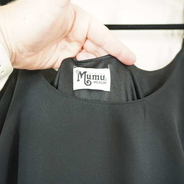 Show Me Your Mumu Size Medium Caitlin Ruffle Maxi Dress Black Formal Bridesmaid - Image 5