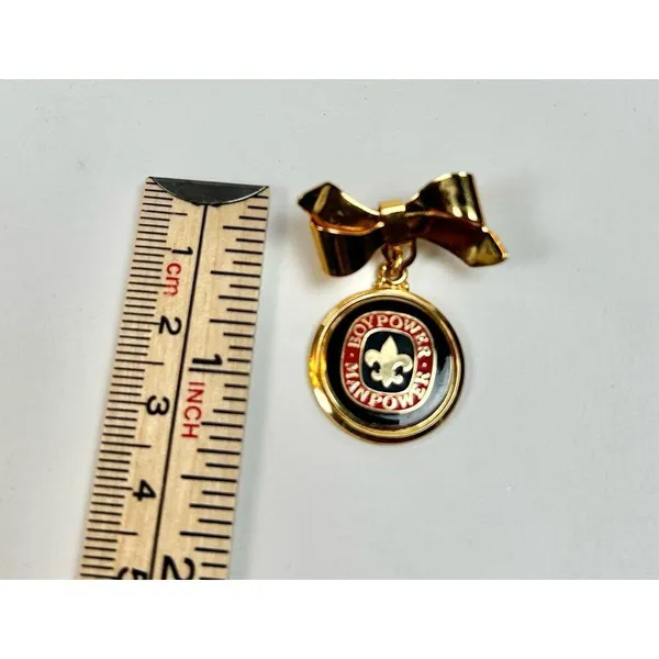 Vintage 1968 Boy Scout Cub Scout BOY POWER MAN POWER PIN For Mothers Denmothers - Image 4