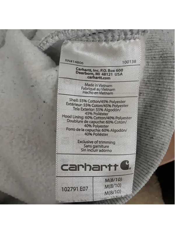 Ladies' Carhartt Heather Gray Relaxed Fit Sweatshirt Medium - Image 3